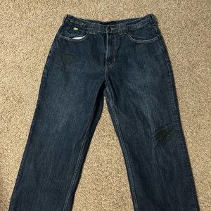 Phat Farm Baggy Jeans Men Vintage 90s/Y2k Wide Leg Green Details